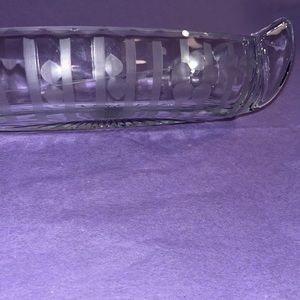 McKee clear glass vintage celery dish.. in a canoe design.
